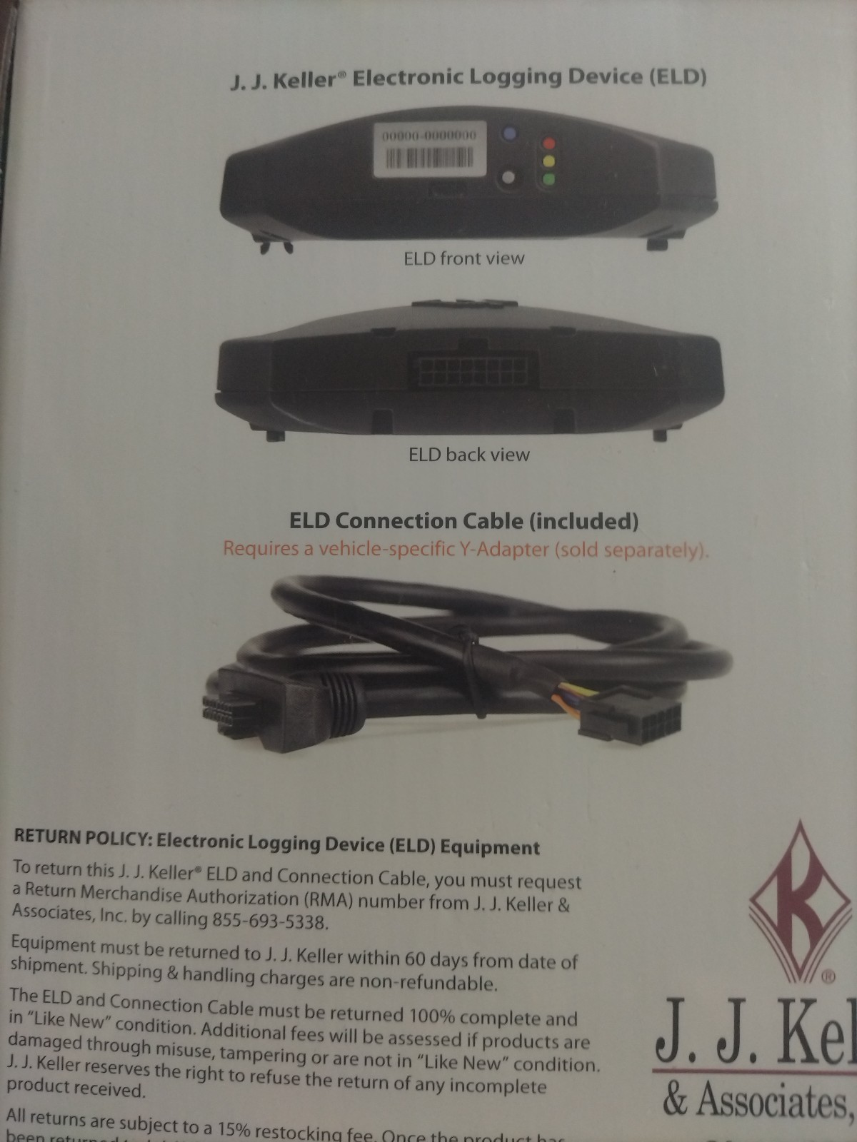J.J. KELLER ELD ELOG ELECTRONIC LOGGING DEVICE