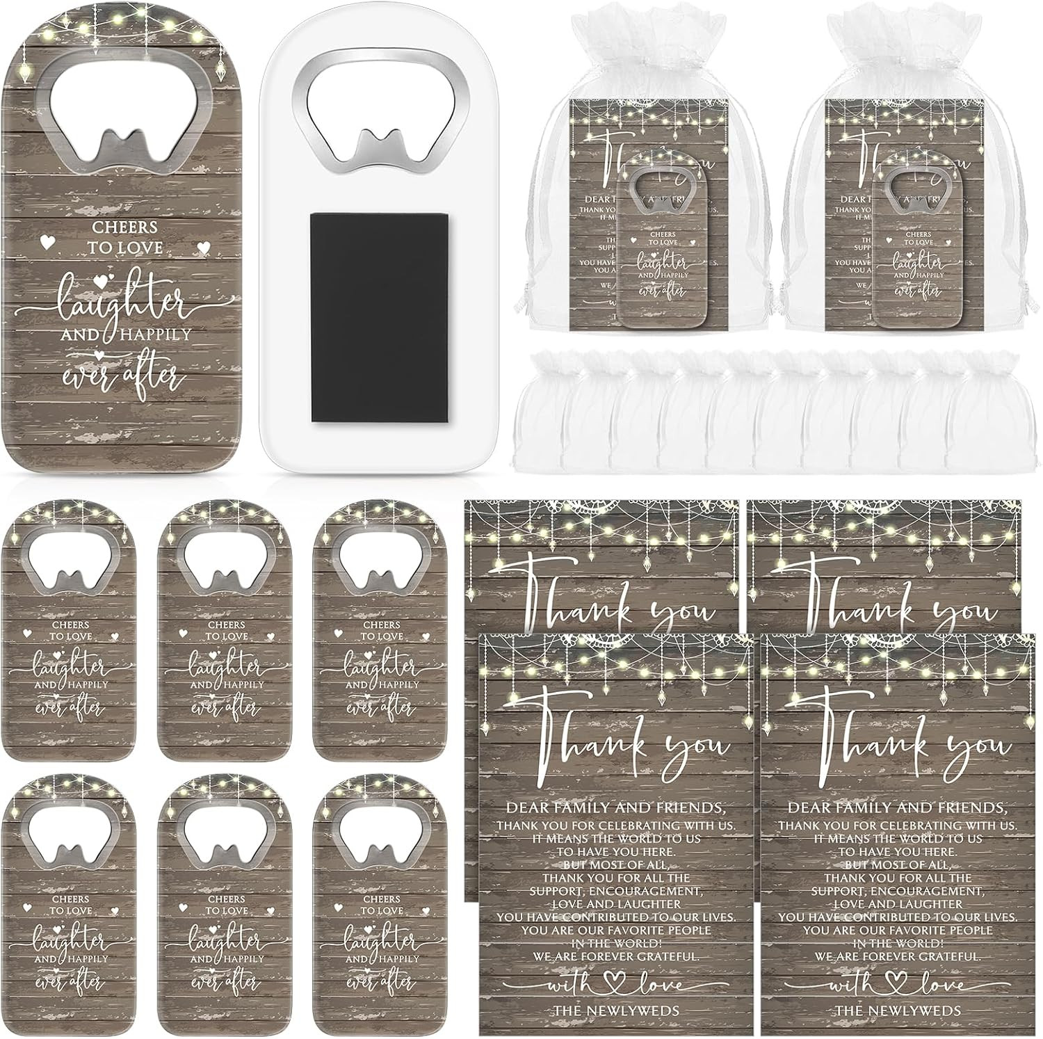 50 Sets Wedding Thank You Gifts Bulk 50 Cheers to Love Fridge Magnet Handheld Bo