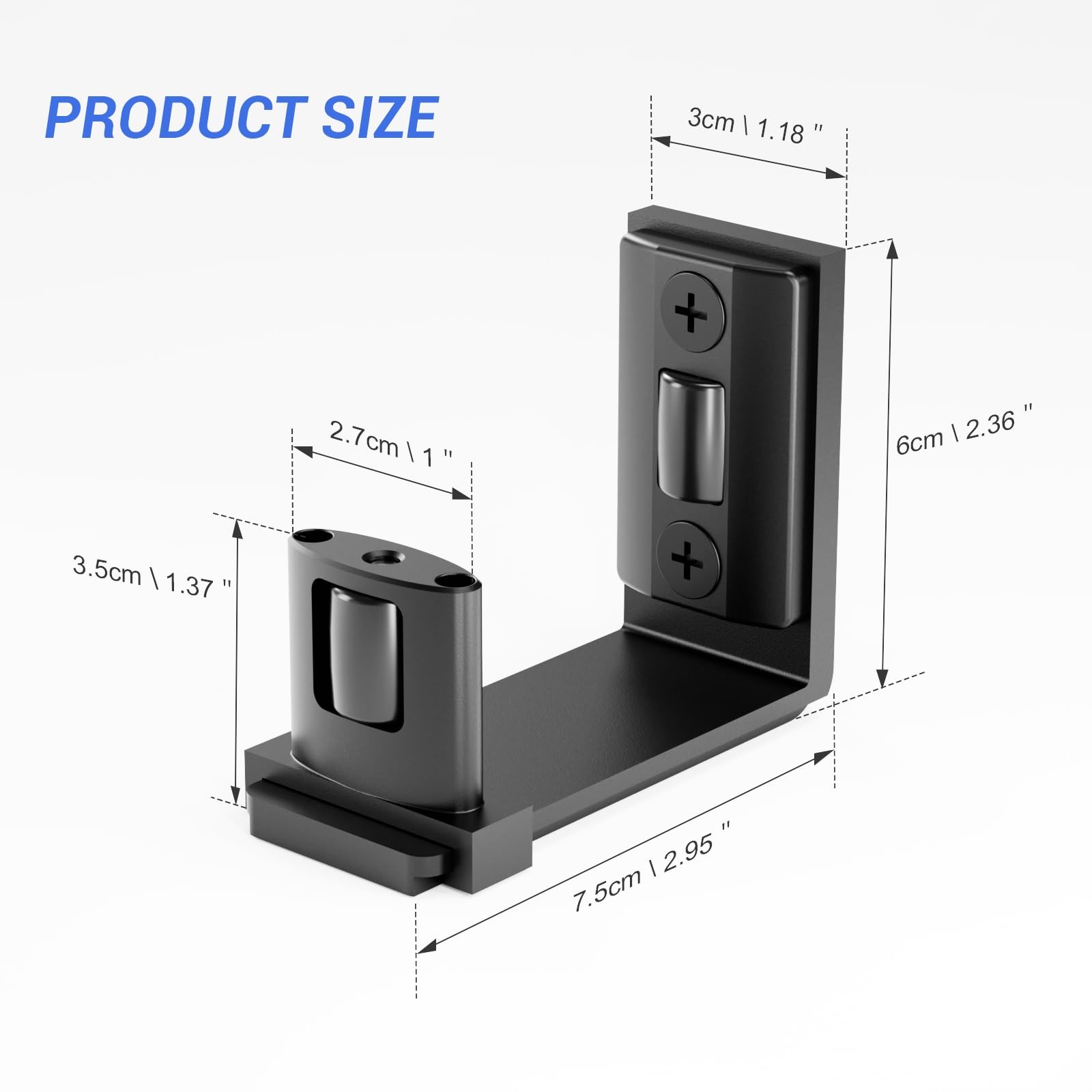 FLYVLIEG Sliding Barn Door Bottom Floor Guide,Adjustable U-Shaped Flat Black