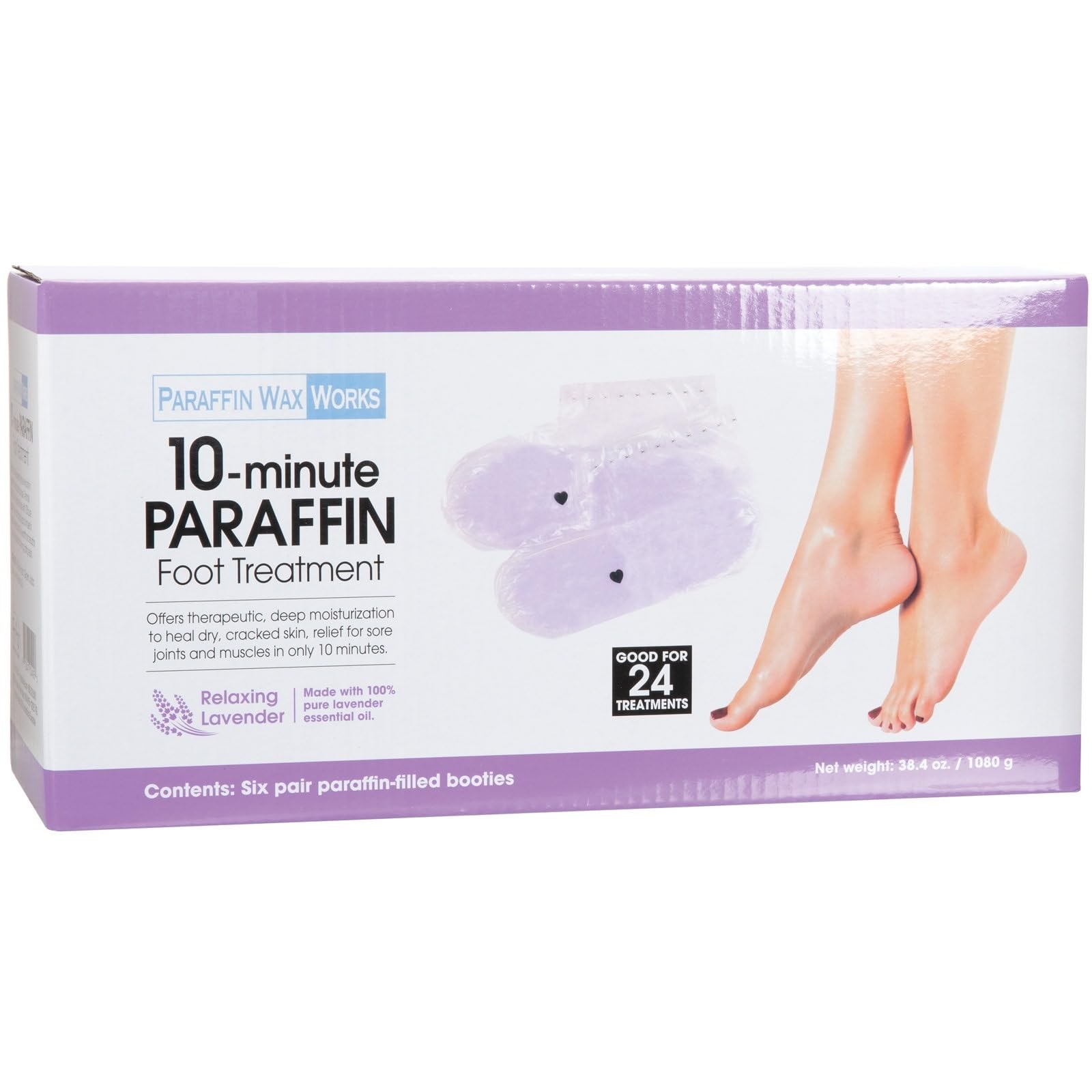 Paraffin Wax Works 10-Minute Foot 6 Pair (Pack of 1), Lavender