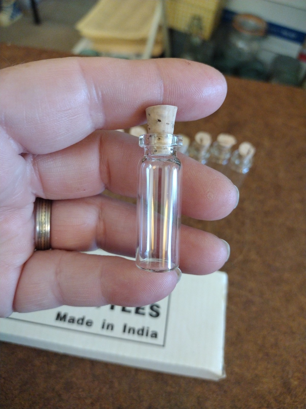 One Dozen .5 oz Glass Bottles With Cork Stoppers 2"
