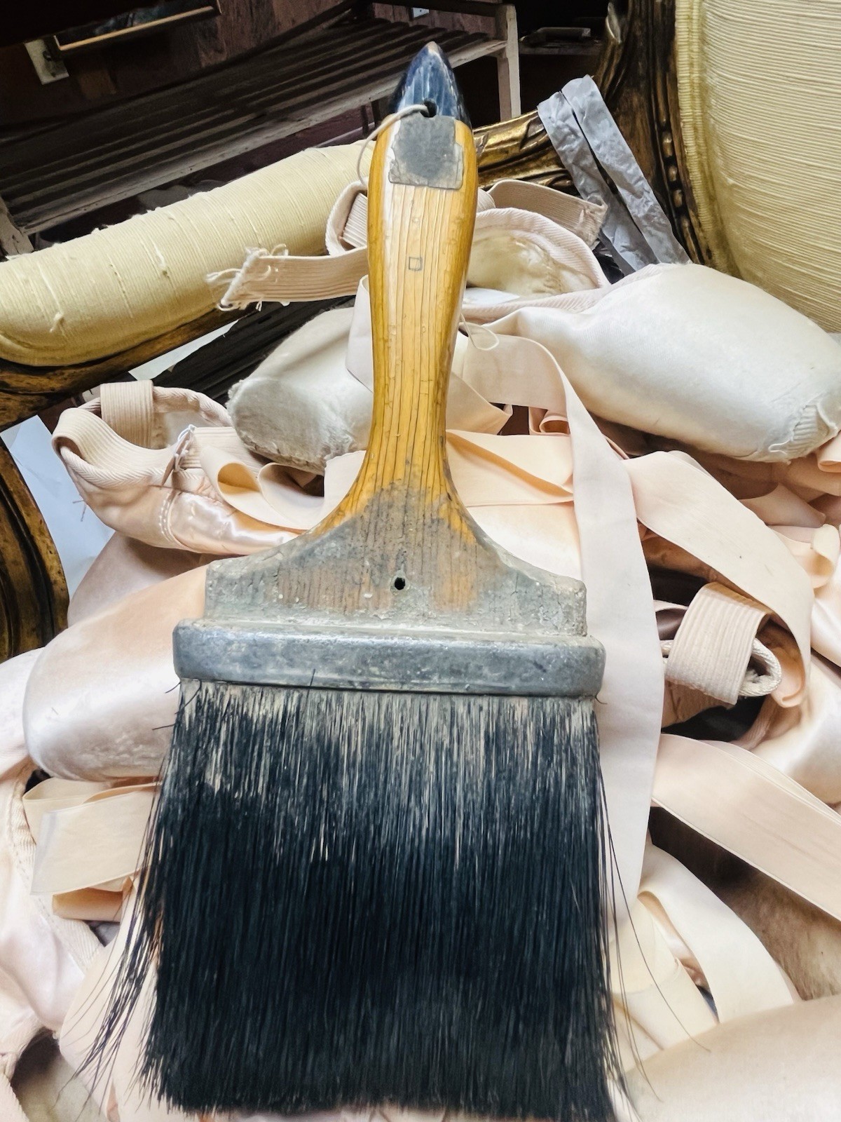 Vintage Antique Horse Hair Paint Brush Art Class Old French Farmhouse Decor