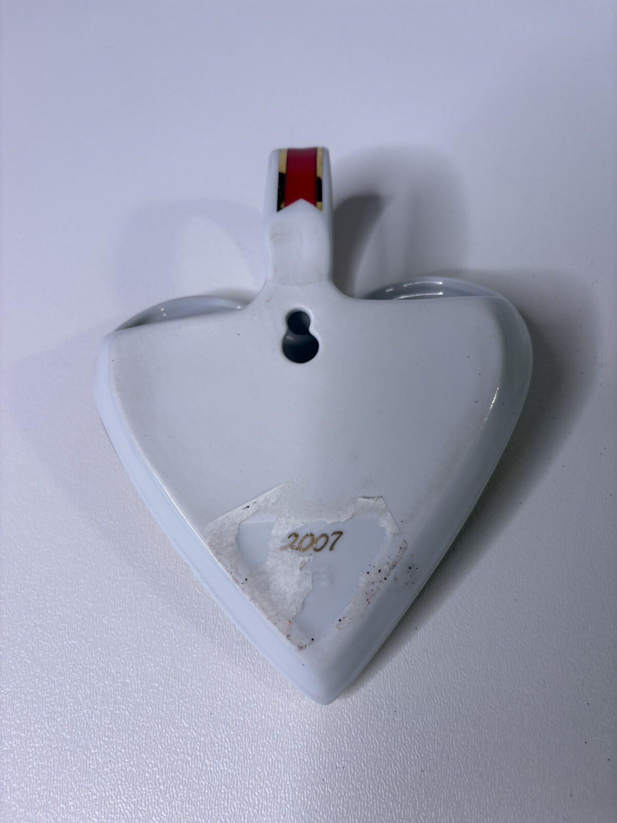 Ceramic Heart Planter With Wall Hanger White Doves Valentines 6" x 5"