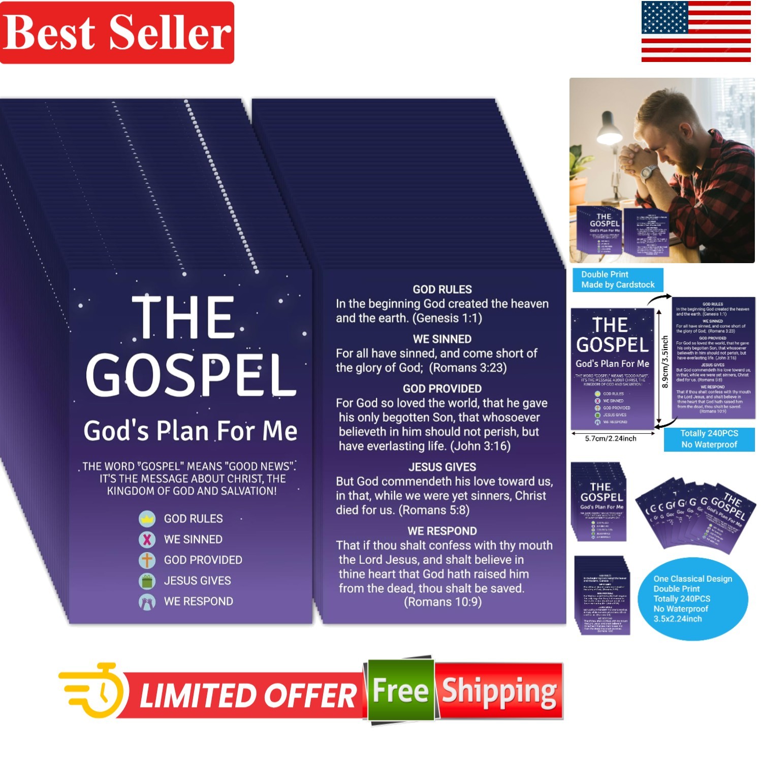240 Gospel Tracts: God's Plan for Me - Inspiring Christian Cards for Evangelism
