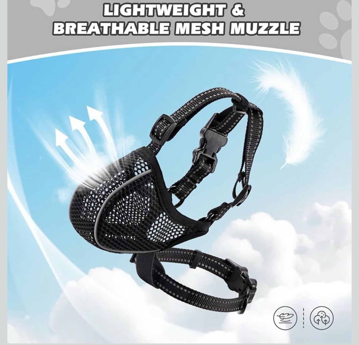 Dog Muzzle,Mesh Soft Muzzle for Medium Sized Dogs, M,
