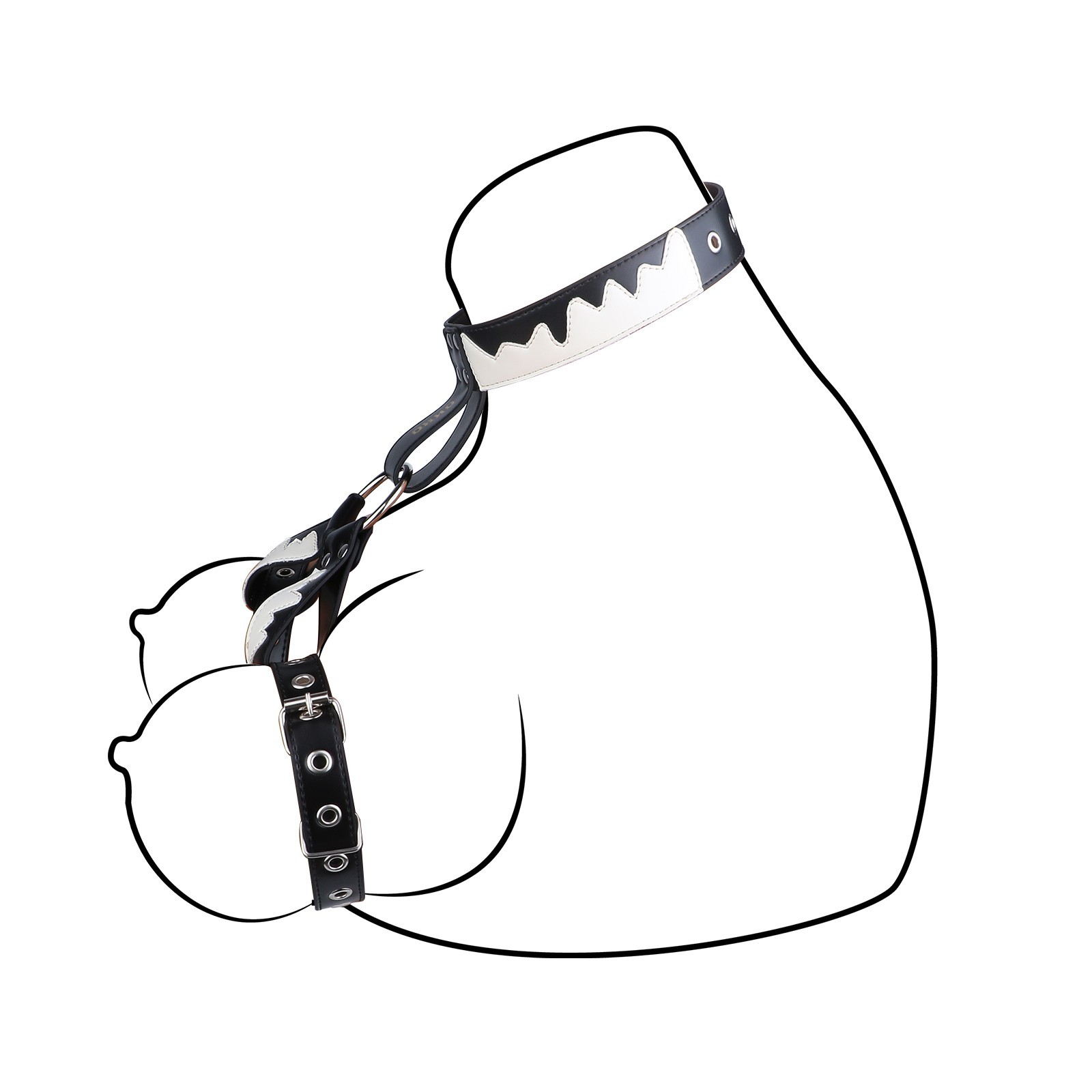 Breast Bondage Harness Device Adjustable PU Leather Restraint for BDSM