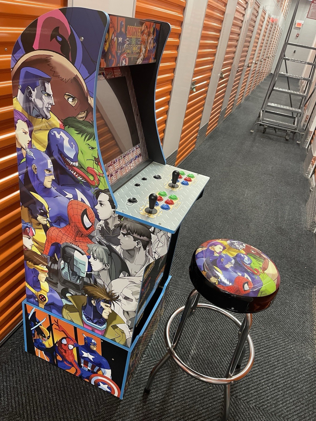 Arcade1up Marvel vs Capcom Arcade Machine with Matching Character Stool