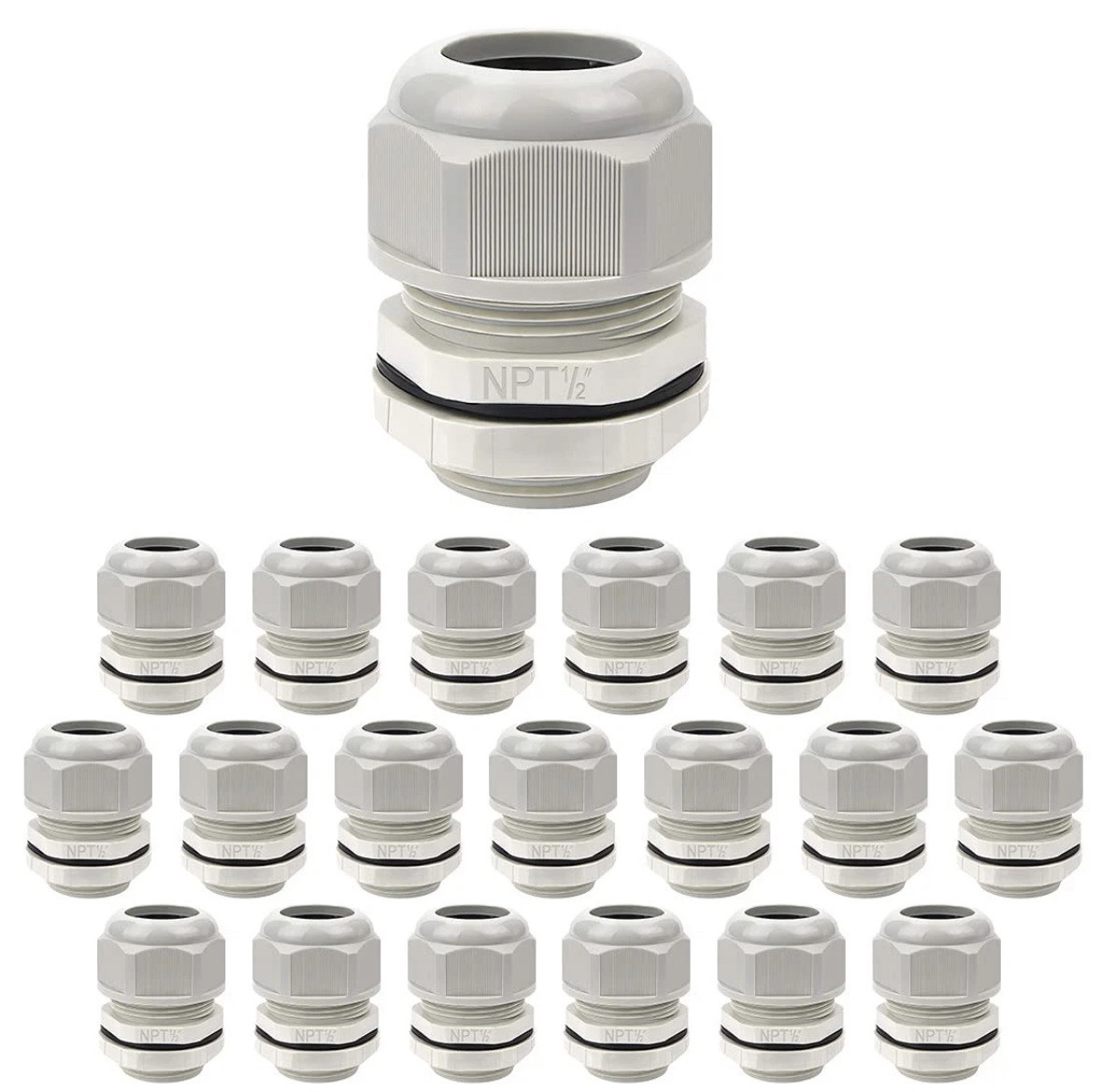 NPT 1/2" Cable Glands Waterproof Adjustable 6-12mm Cable Connectors