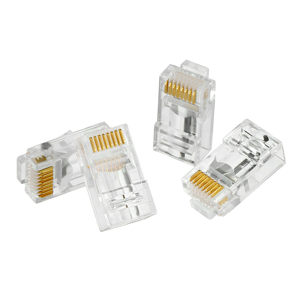 1000PCS CAT6 RJ45 Pass Through Network Cable Modular Plug Connector Open End