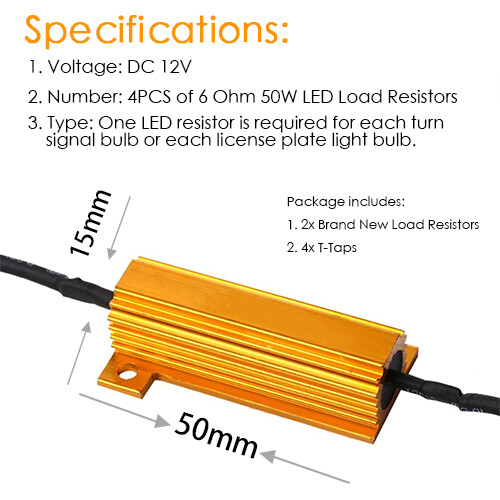2PC 3157 4157 Load Resistor For Switchback LED Turn Signal Light Hyper Flash Fix