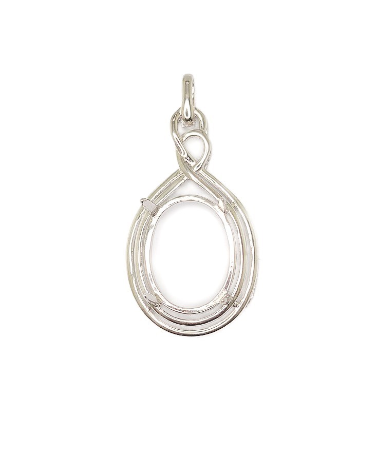 16 X 12 mm Oval Cabochon Celtic Knot Pendant Setting Sterling Silver