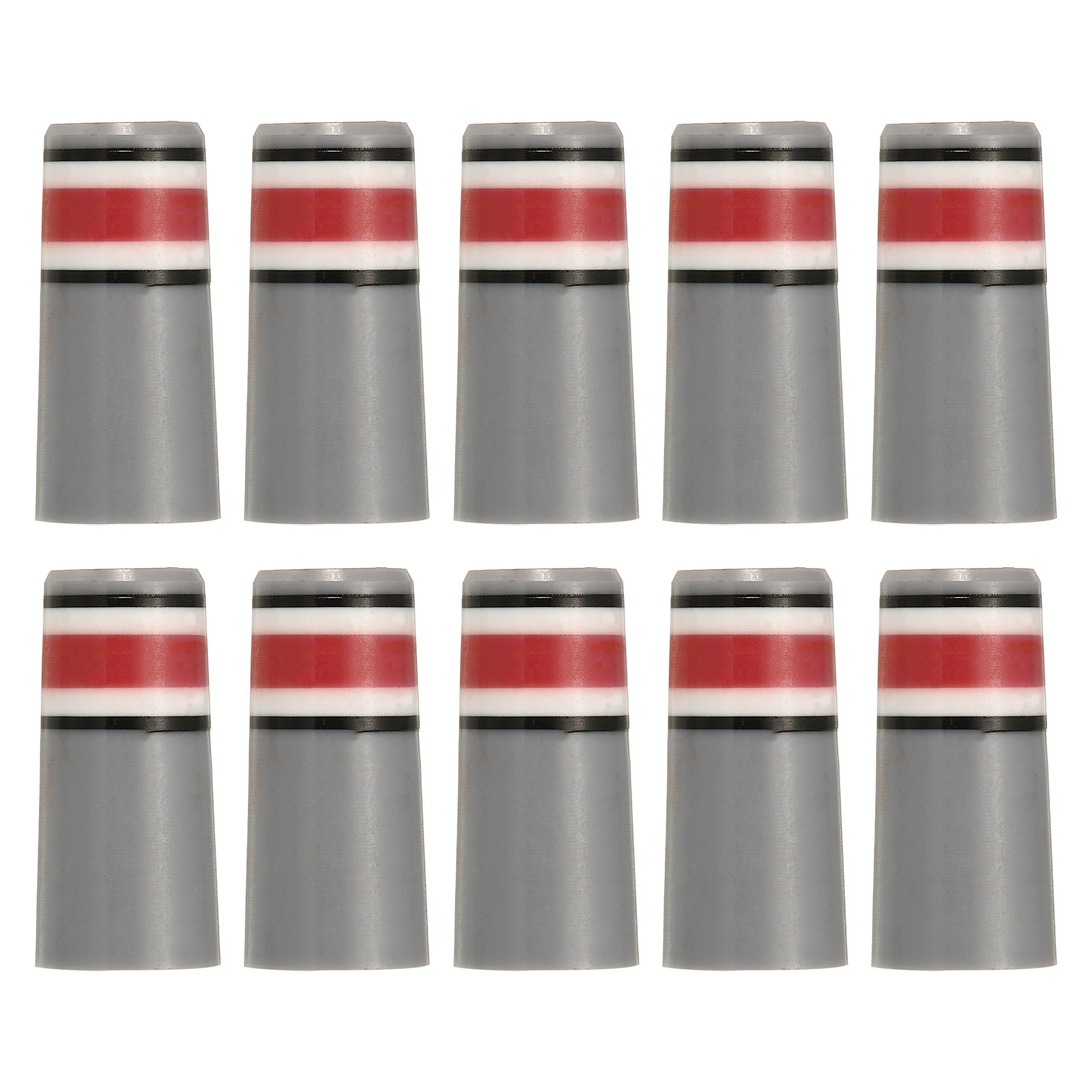 Golf Iron Ferrules Fits 0.35In Tapered Shafts 10Pack & Red/Gray