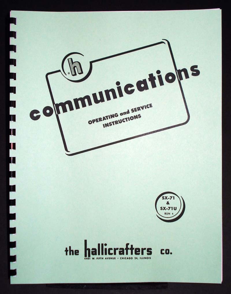Hallicrafters SX-71 SX-71U Operating and Servicing Manual