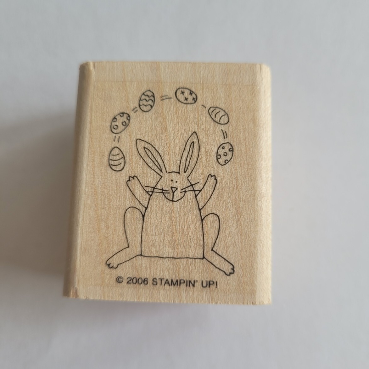 Bunny Juggling Easter Eggs Mounted Rubber Stamp 2006 Stampin' Up