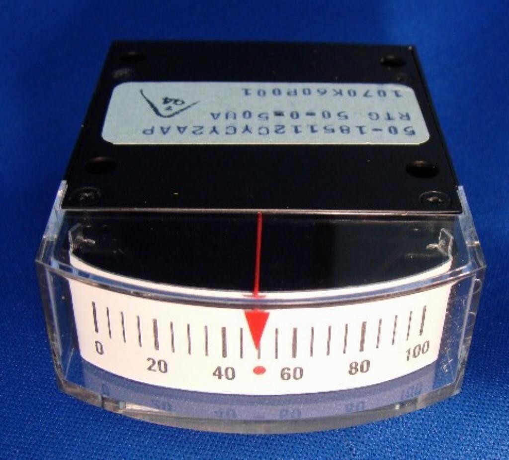 General Electric - 50-185112CYCY2AAP - Edgewise Meter. 50-0-50uA DC, FactoryNew.