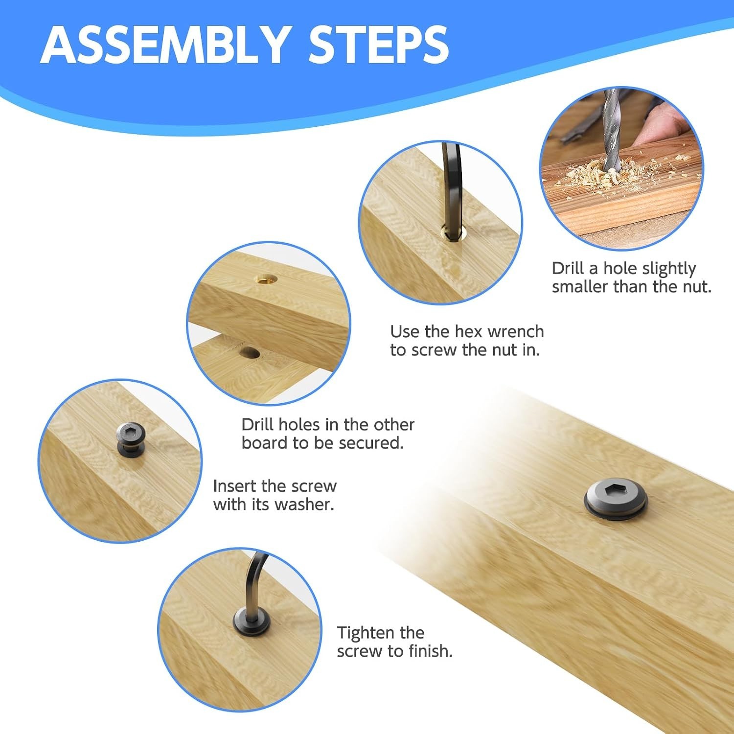 30 Sets 1/4-20 Threaded Inserts for Wood Kit for Woodworking & DIY Projects |...