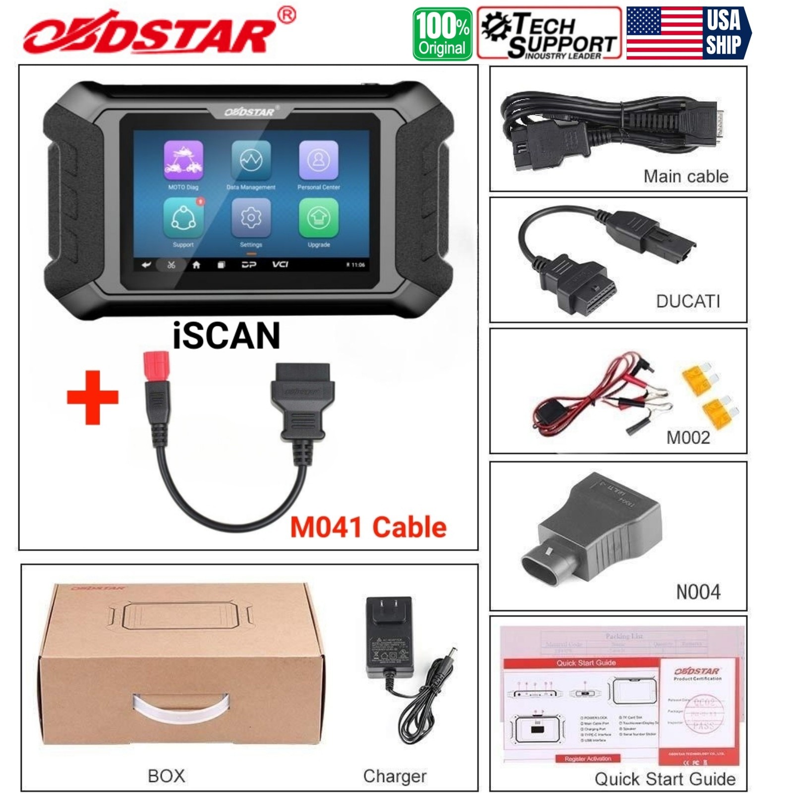 OBDSTAR iScan for DUCATI Motorcycle Diagnostic Scanner Progarmmer & M041 Cable