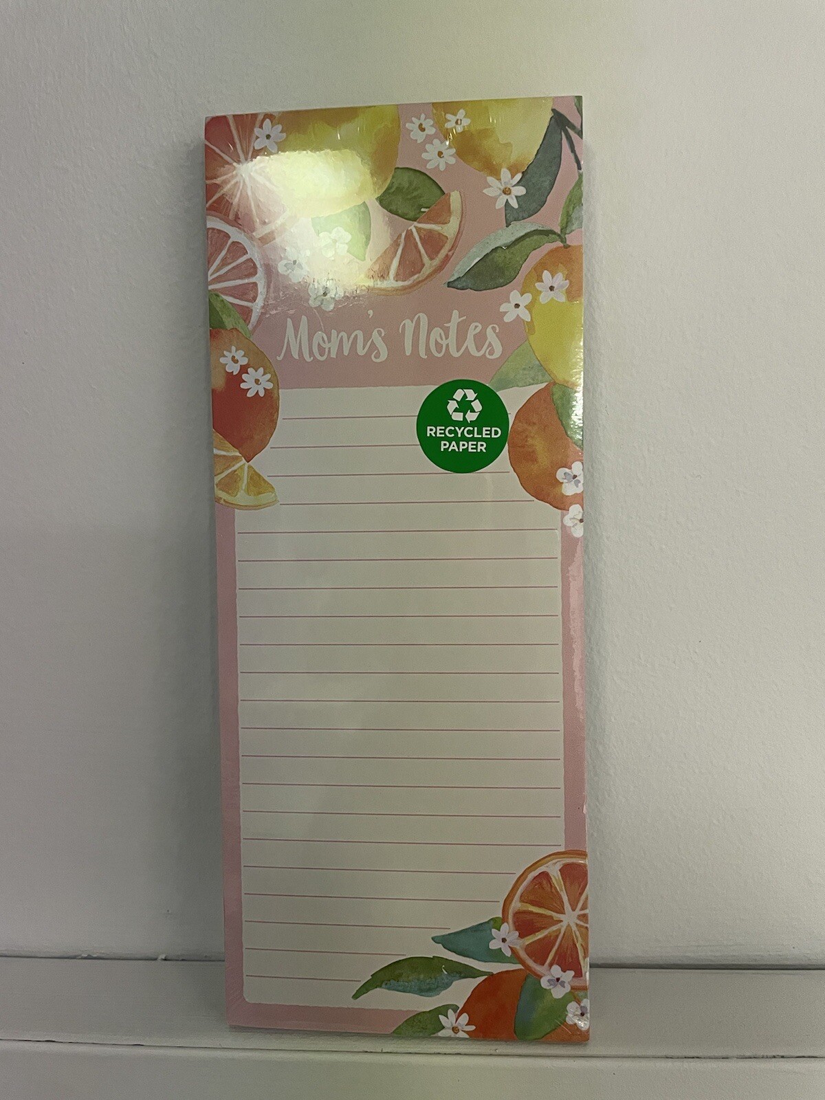 Clementine 100 Fruit Graphic Mom’s Notes Recycled Paper Magnetic Note Pad