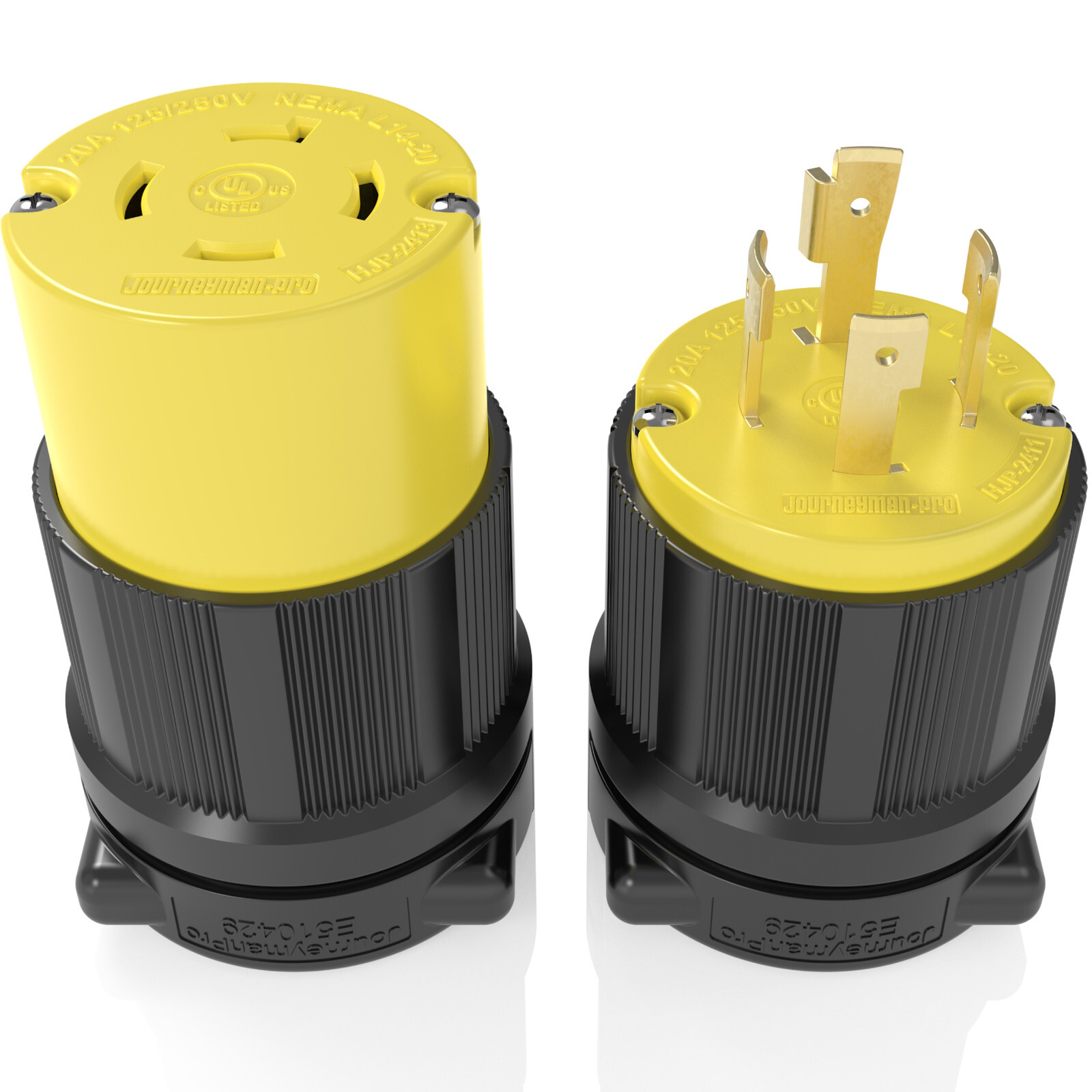 NEMA L14-20 Male Plug & Female Connector Set (NIB) - Journeyman*Pro HJP-L1420PR