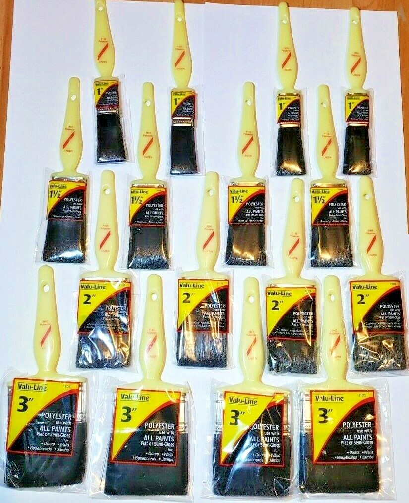 16 Pc mix of Paint Brushes Economy Linzer All Tips of Paints Brush 1" 1.5" 2" 3"