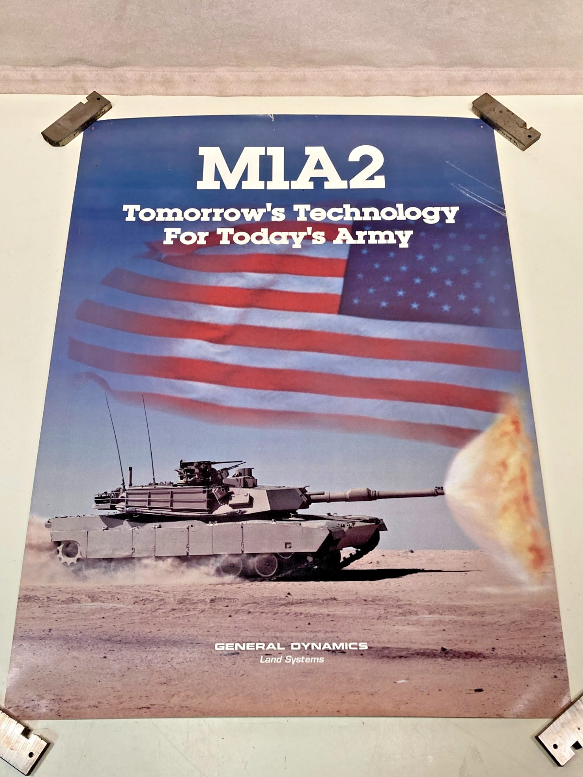 Vintage General Dynamics M1A2 tank poster (18 x 24.5 )