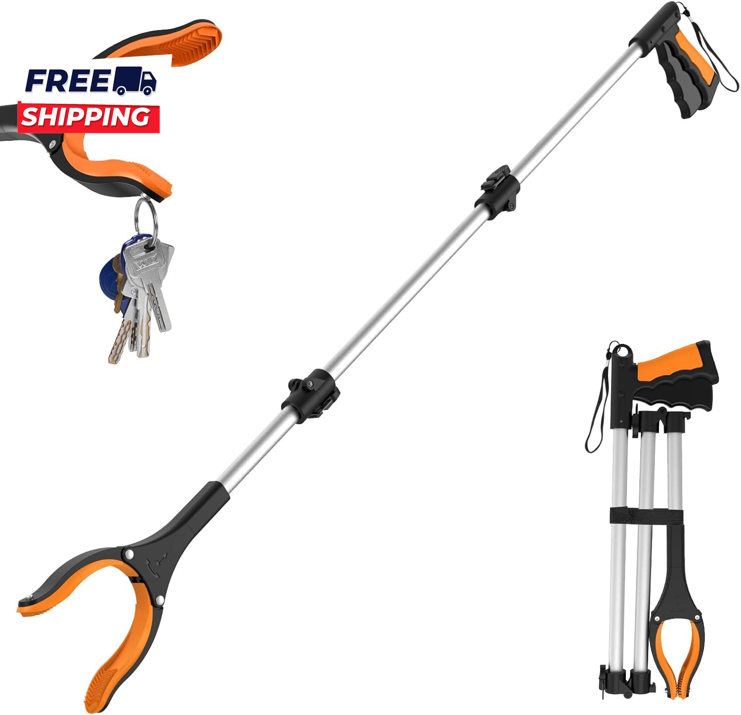 43" Extra Long Grabber Tool Foldable Grabbers for Elderly Grab It Reaching