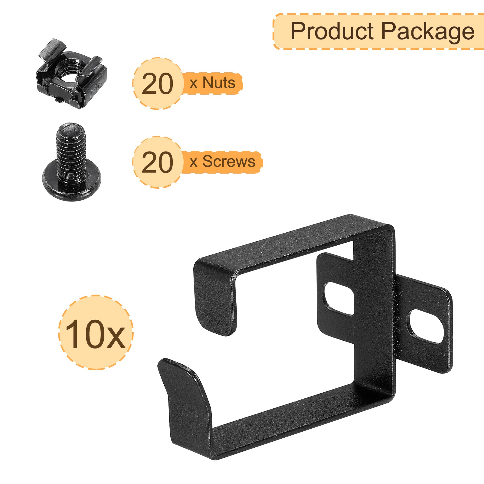 10 Set Server Rack Cable Management D Ring Hooks Wire Organizer Cable Mount