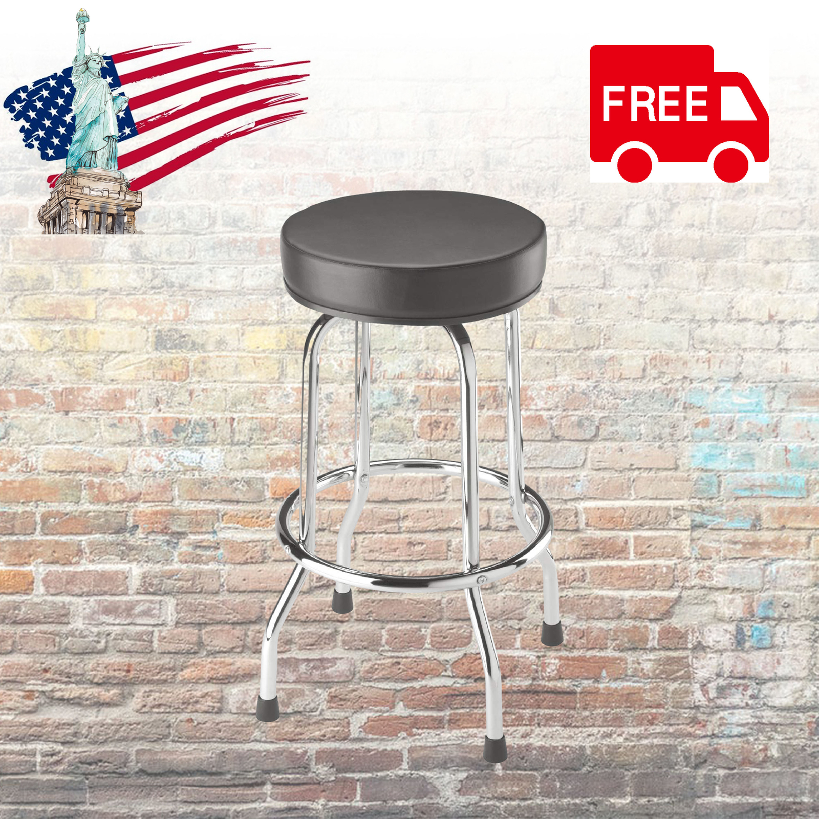 BIG RED 18.5" Swivel Bar Stool Padded Garage/Shop Seat, 28.74" Tall, Torin