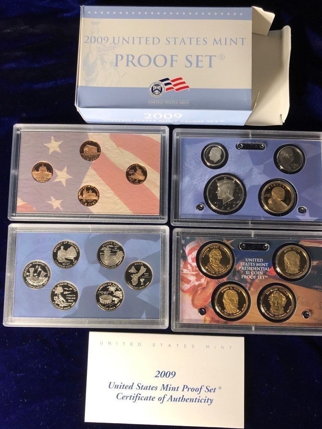 2009 US Mint Proof coin Set - 18 clad Coins with Certificate of Authenticity