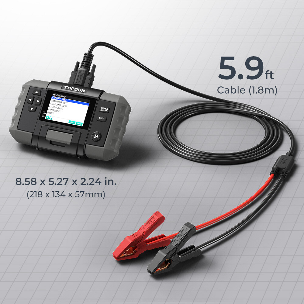 Car Battery Tester Charging Test Load Test With Built-in Printer TOPDON BT600
