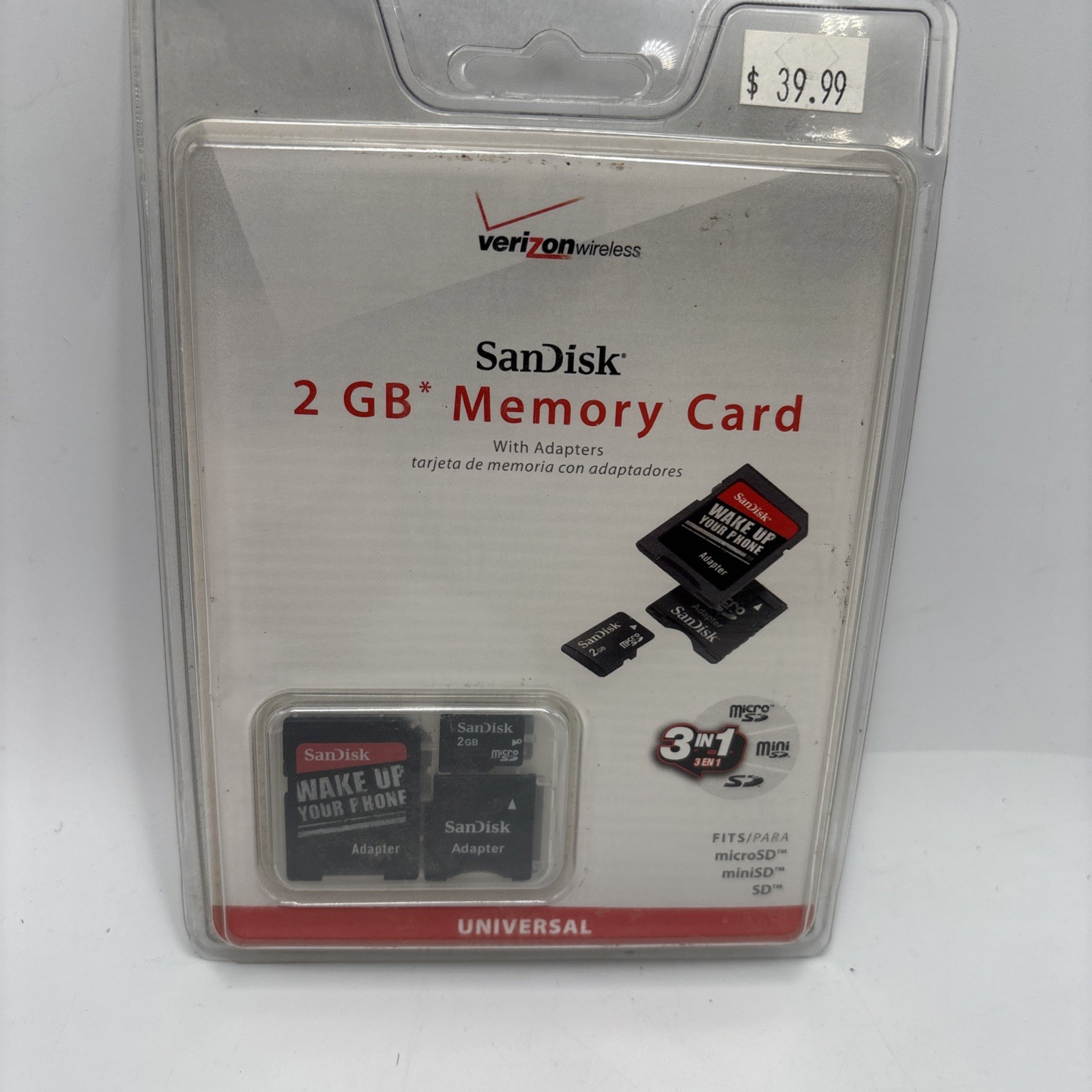 ScanDisk 2GB Micro SD to SD & Mini SD Card Adapters SEALED Verizon