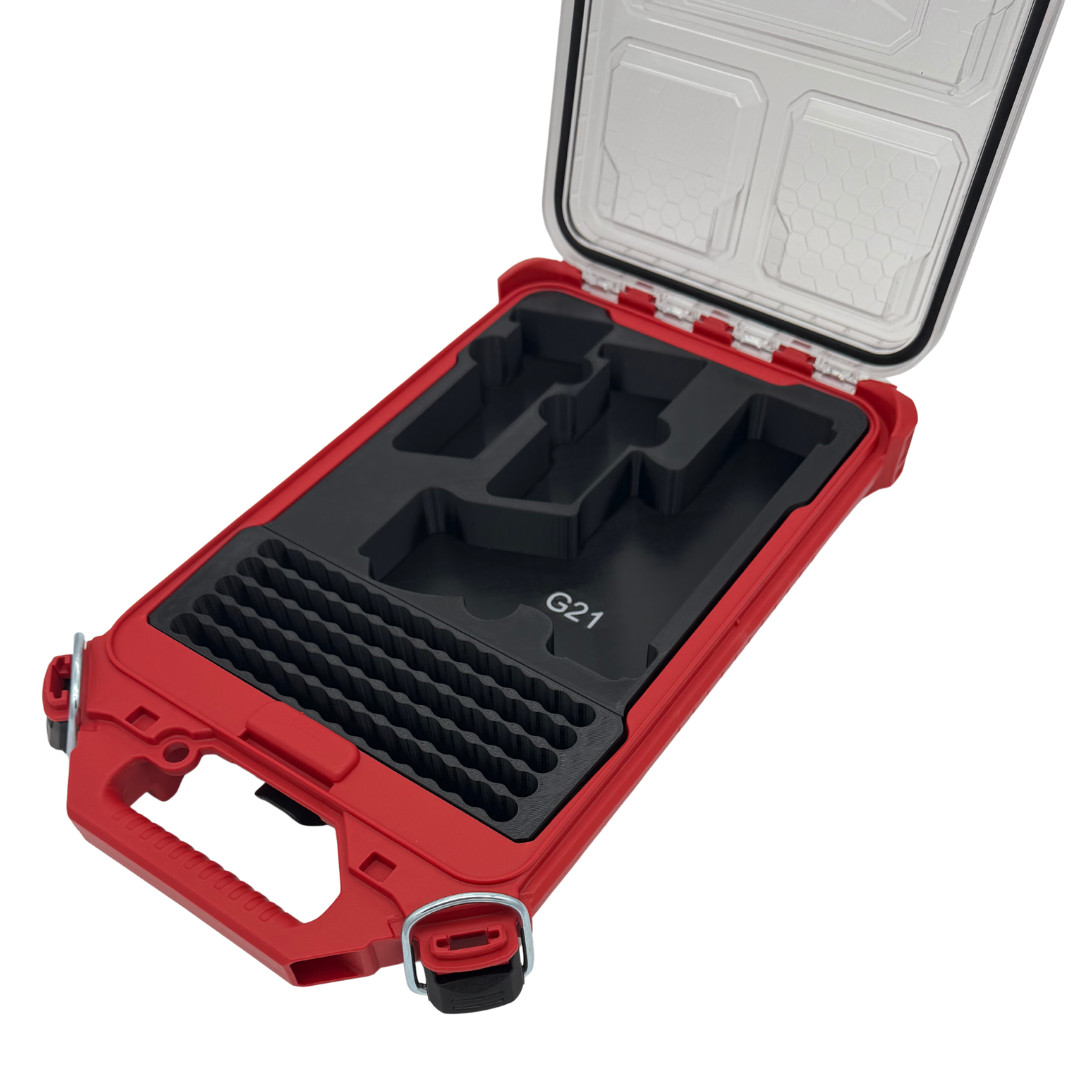 Glock 21 Insert for Milwaukee Packout – Holds 2 Mags + 75 Rounds