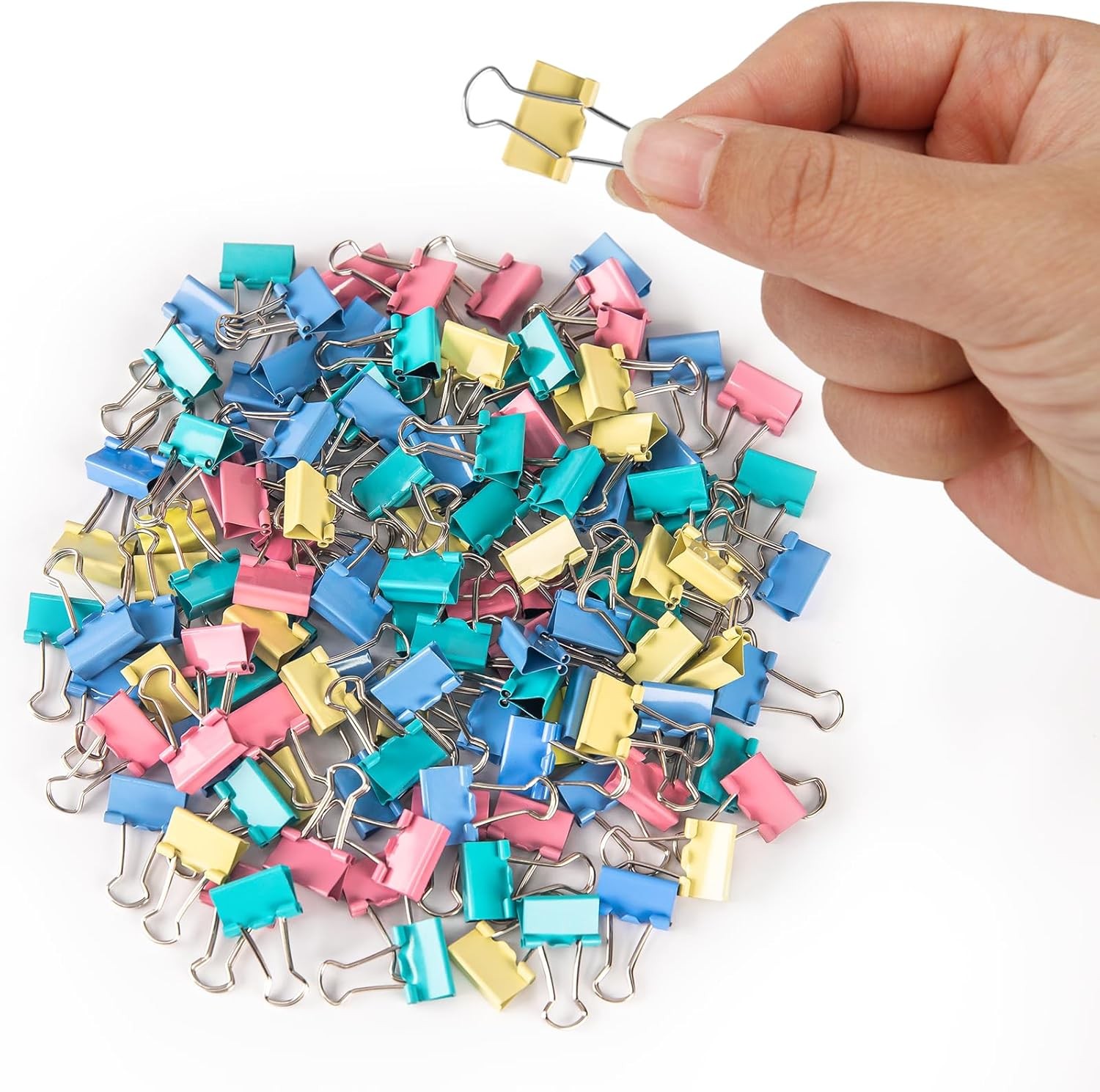 120 Pack Mini Binder Clips, Color Small 0.6 inch, Multi-color