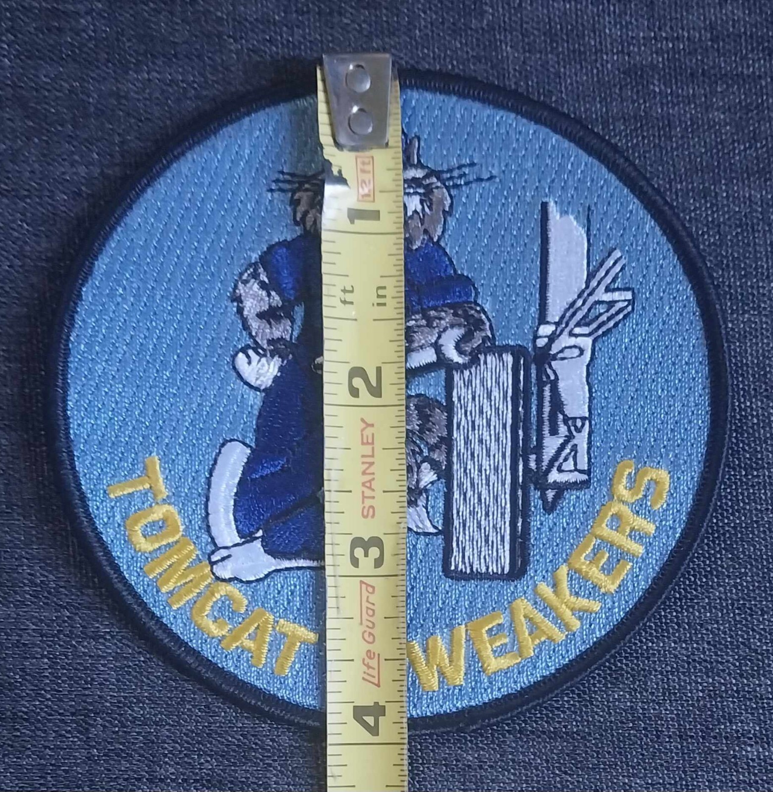 US NAVY Aviation Maintenance TOMCAT TWEAKERS F-14 Military Patch ~ BLUE