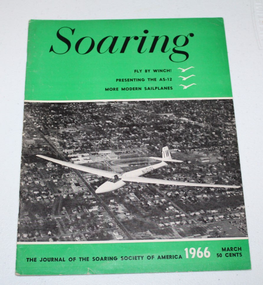Soaring Magazine March 1966 Fly By Winch AS-12 Modern Sailplanes