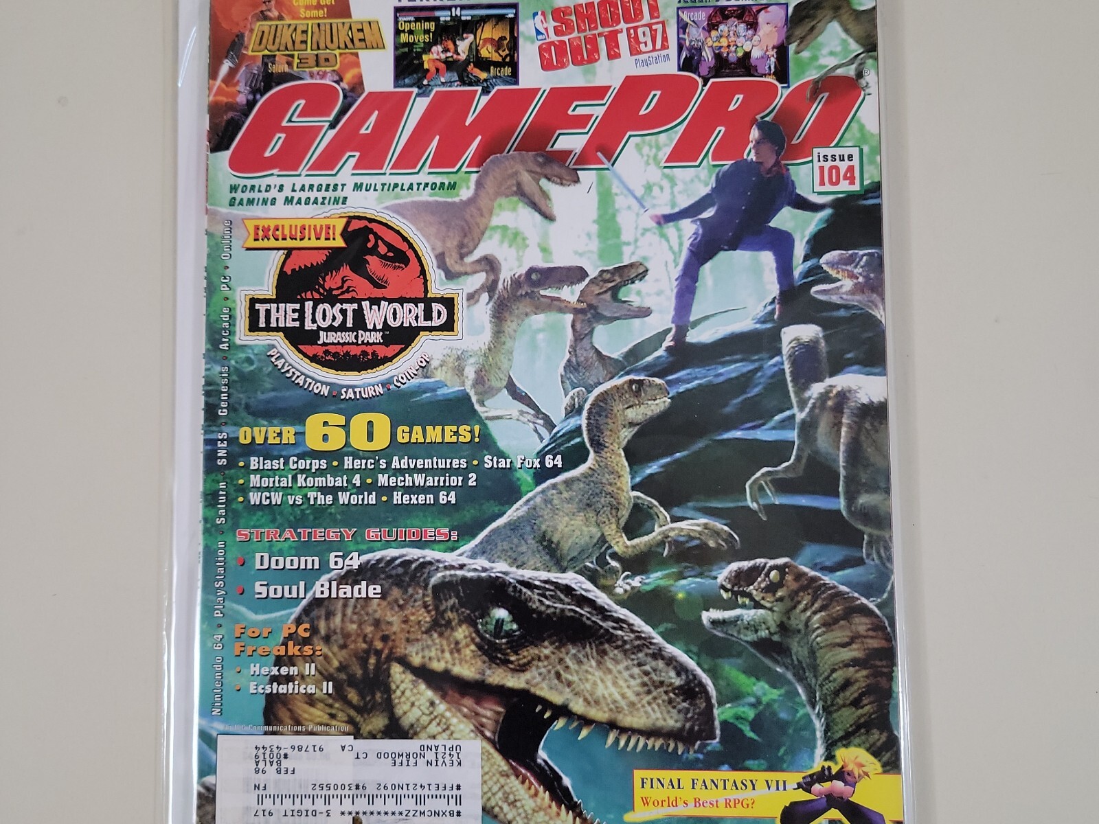 GamePro Magazine # 104 May 1997 Jurassic Park Lost World Final Fantasy VII