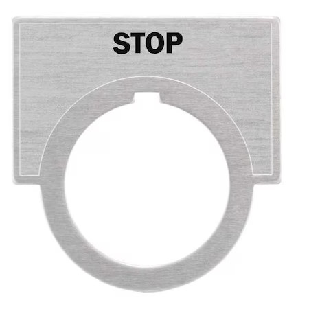 Siemens 52Nl04 Legendplate, Stop, Black/Gray, Half-Round