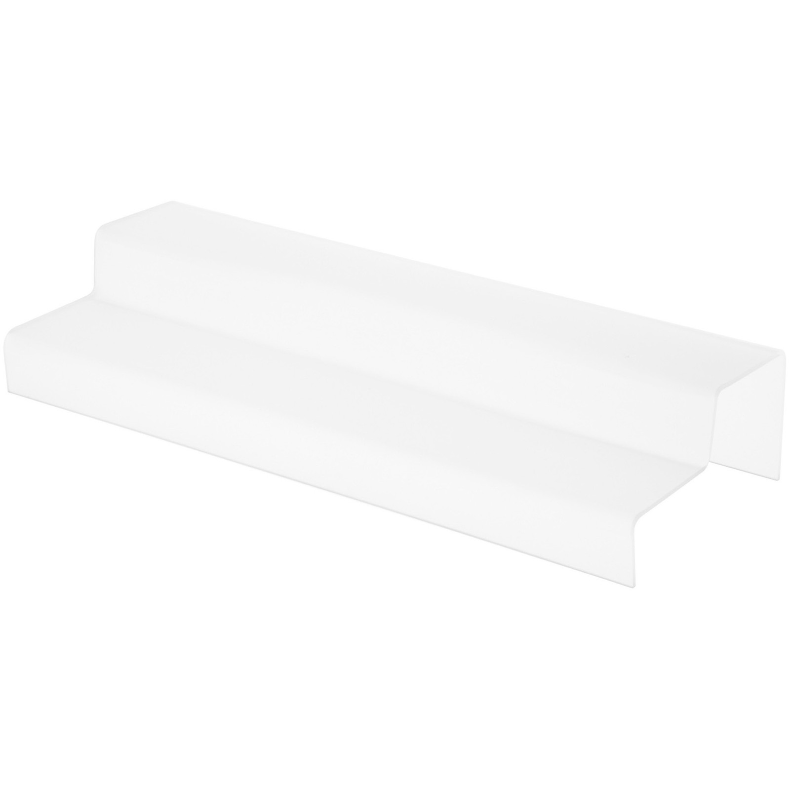 Plymor Frosted Acrylic 2-Step Solid Back Display Stairs, 3.25"H x 18"W x 6.25"D