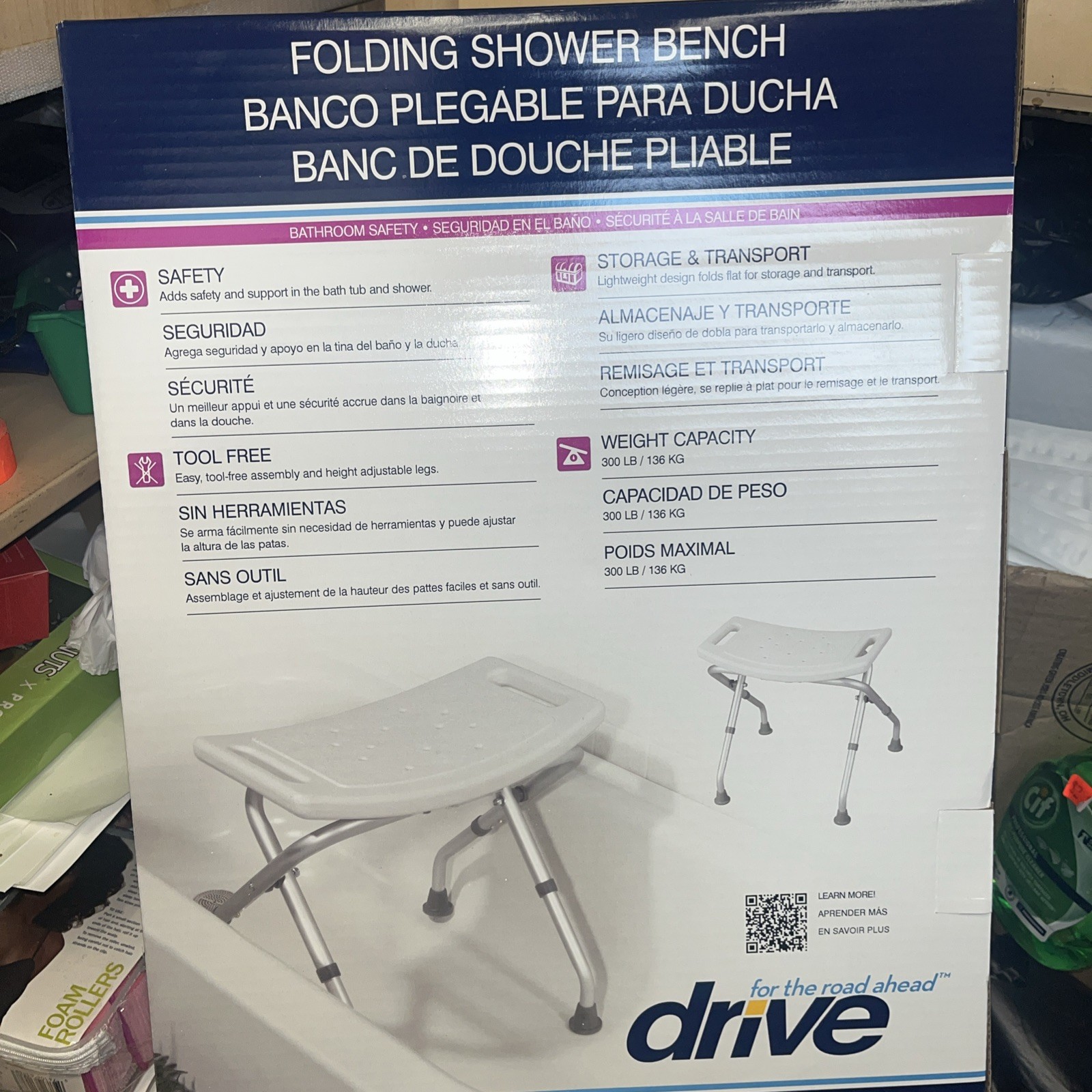 Drive Folding Shower Chair Retail Packed