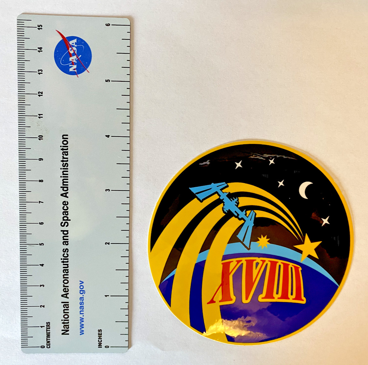 Vintage 2008 NASA Sticker Decal International Space Station Expedition-18