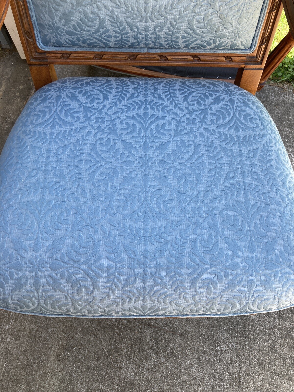 1 Louis XVI Blue Upholstery Arm Chairs. Nice.