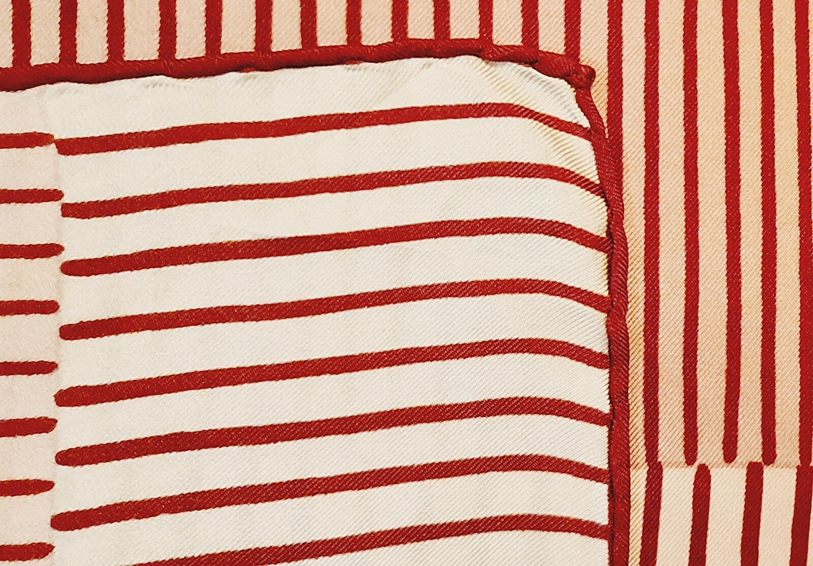 SCARF VINTAGE AUTHENTIC LOUIS FERAUD STRIPED ART PINK BROWN SILK 30" SQUARE