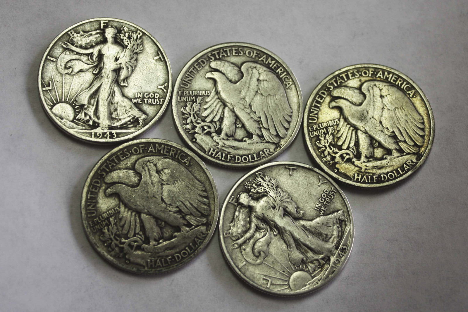 1943-d Walking Liberty Half. Average Grade of Coin You Receive is Photographed