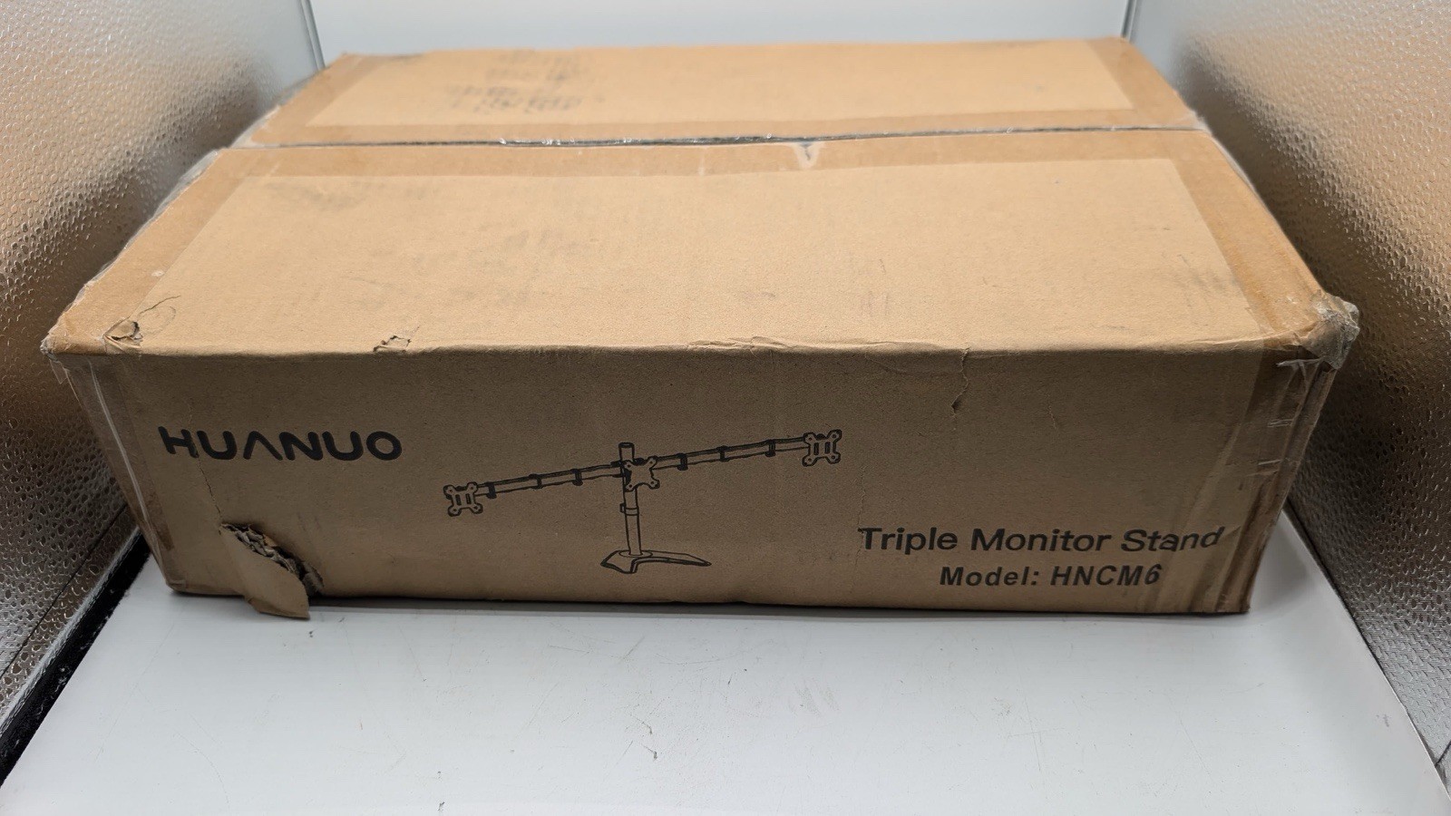 HUANUO HNCM6 Triple Desk Monitor Stand For 13-24” Screens- Fully Adjustable