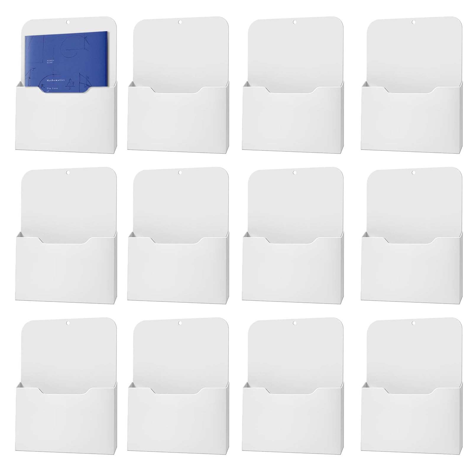 12 Pack Magnetic File Holder,A4 Large Size Magnetic Paper Holder,Magnetic Mag...