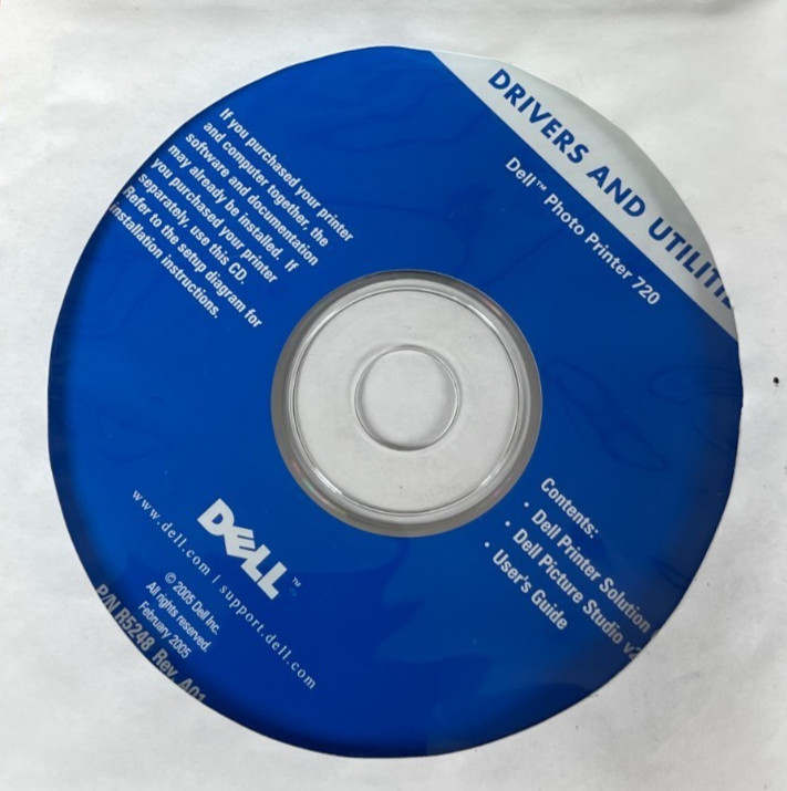 Dell Photo Printer 720 Drivers Utilities User Guide CD-ROM (2005)