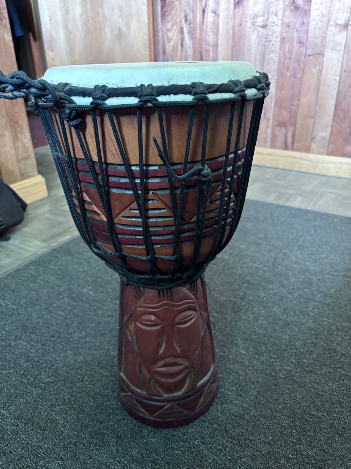 Toca Origins Series 10" Mahogany Djembe Drum - Tribal Mask