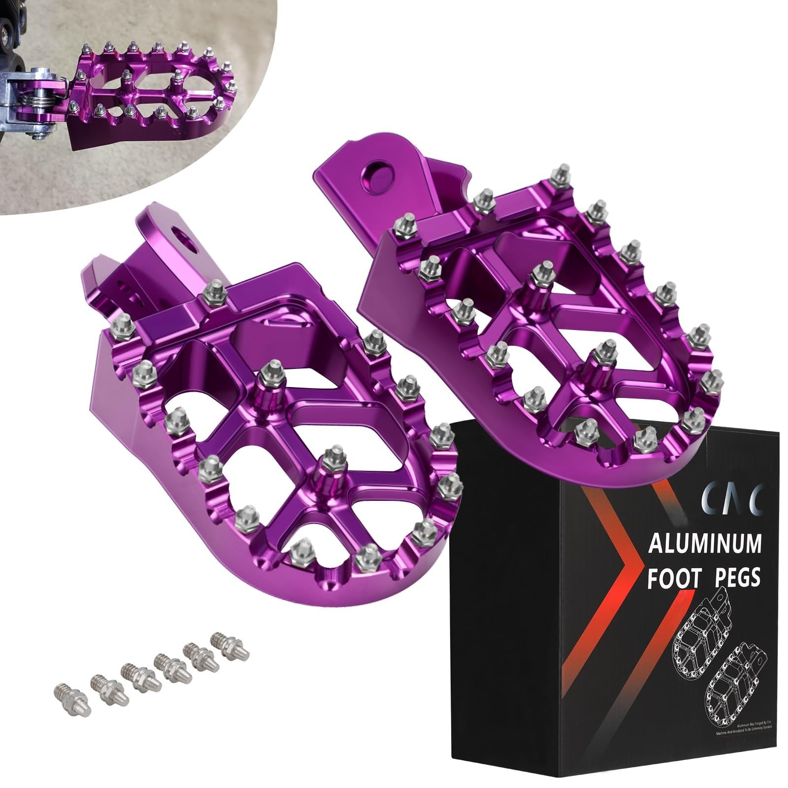 JFG RACING Dirt Bike Pegs,Motorcycle Foot Pegs MX Foot Pedals Rests CNC for L...