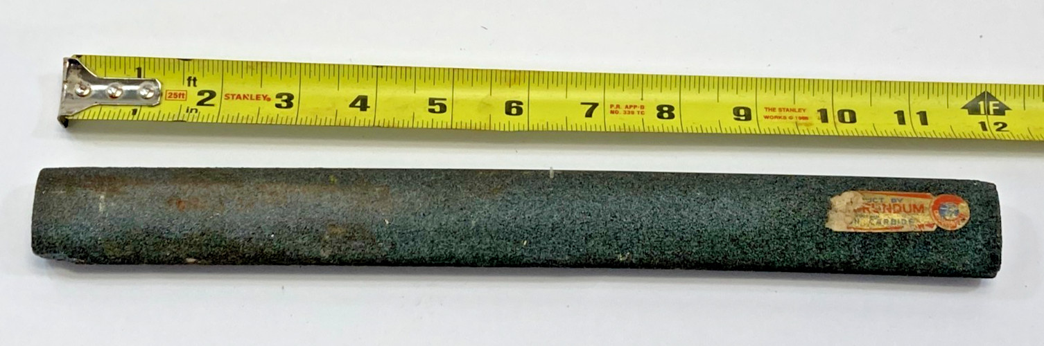 The Carborundum Co. ~ Oval Honing Stone Knife Sharpening 12" x 1-3/4" x 3/4"