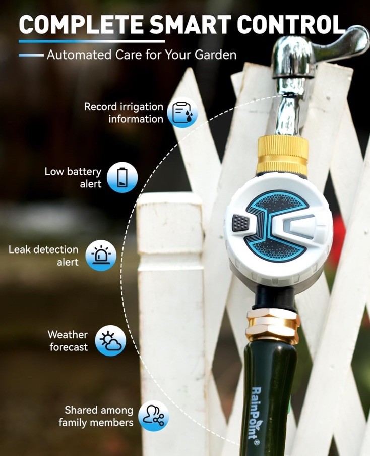 RAINPOINT WiFi Water Timer, Sprinkler Timer for Garden Hose, Smart Automatic ...